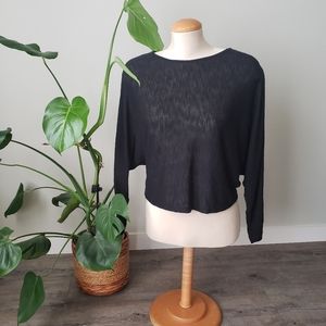 ANISTAR | oversize crop long sleeve comfy top